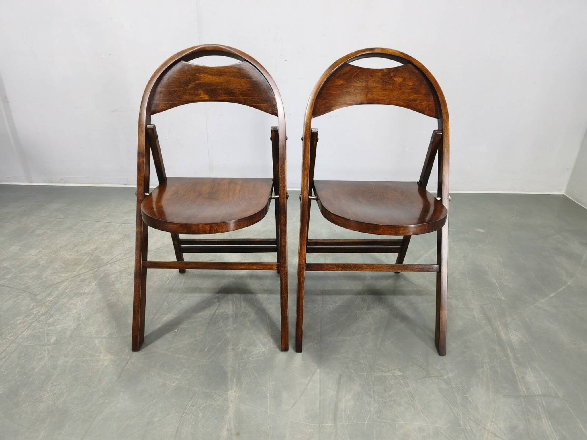 Pair of Bauhaus Folding Chairs B751 by Ligna, Czechoslovakia 1930s