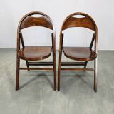 Pair of Bauhaus Folding Chairs B751 by Ligna, Czechoslovakia 1930s