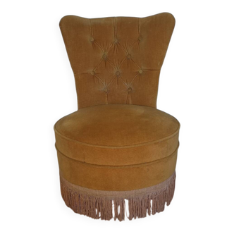 Fauteuil crapaud moutarde