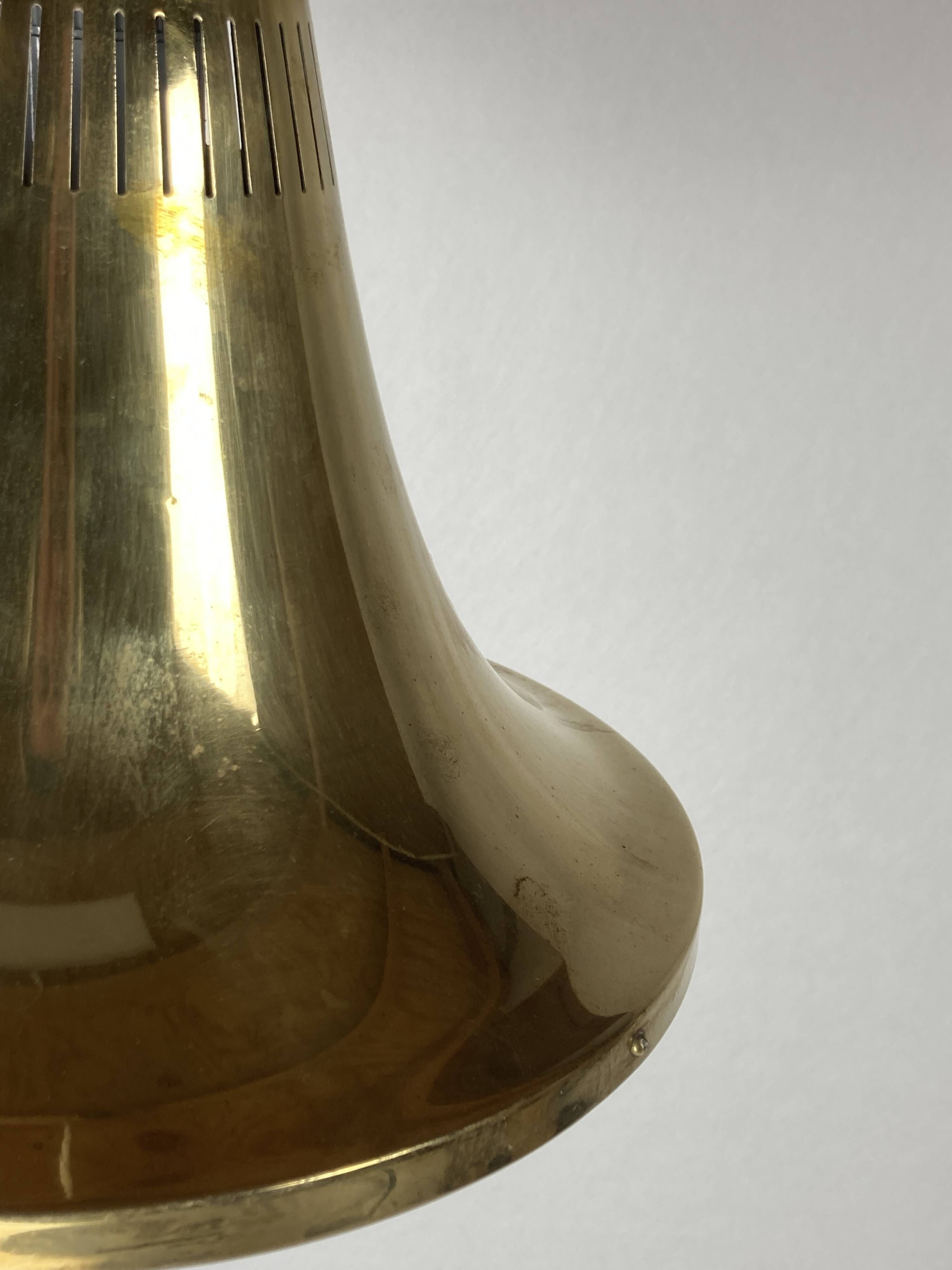 Scandinavian brass hanging pendant lamp by Hans Agne Jakobsson, Sweden 1960s