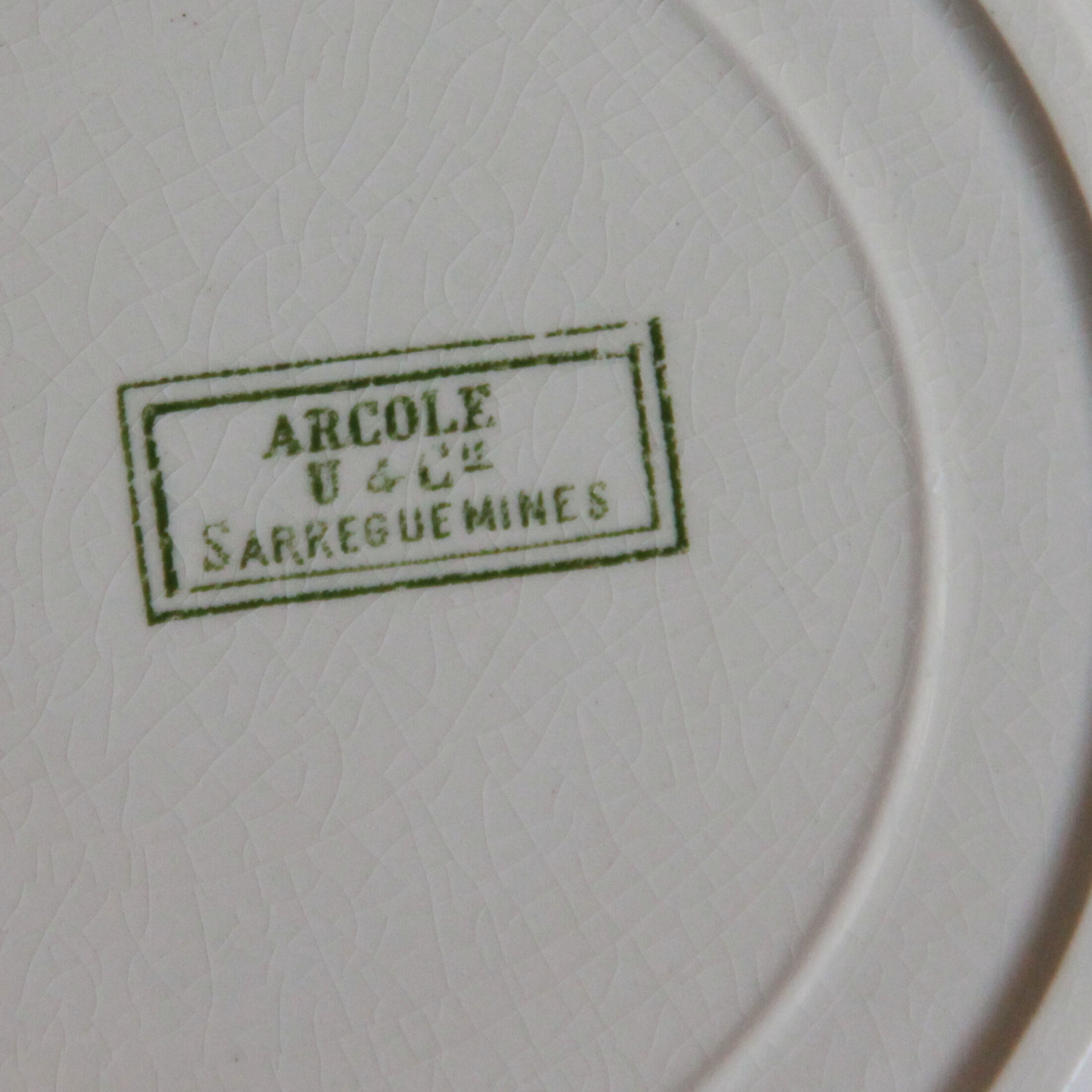 Set of 6 plates flat old earthenware Sarreguemines U et Cie model Arcole