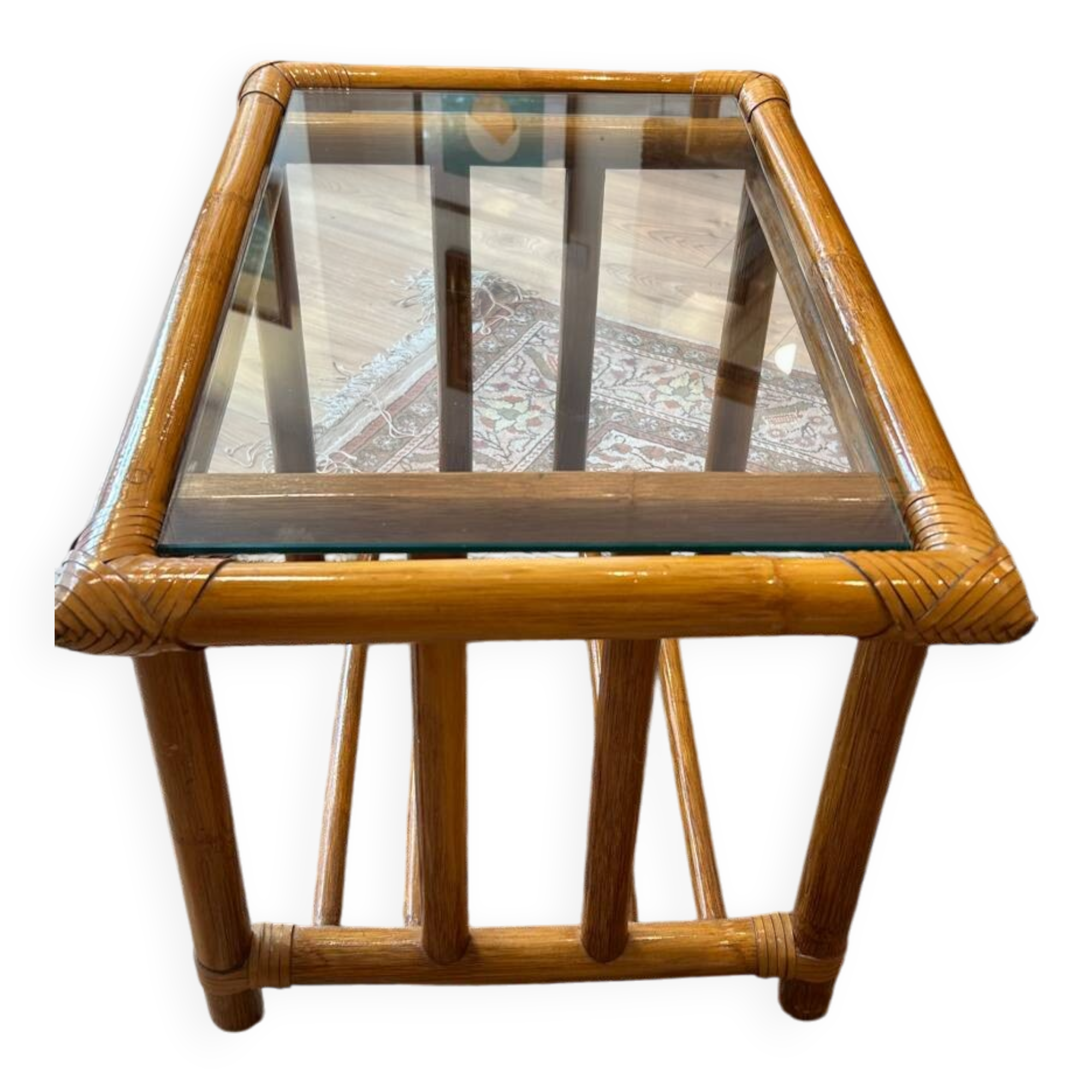 Vintage rattan coffee table
