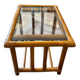Vintage rattan coffee table