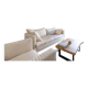 Beige linen sofa and armchair with stain-resistant treatment