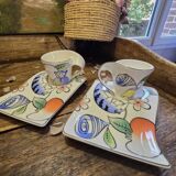 Paire de tasses et sous tasses Villeroy et Boch, nouvelle vague jungle