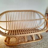 Vintage bohemian rattan canapé from the 60s and 70s.