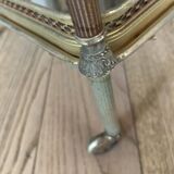 Small rolling serving table in brass and glass, 1970s, Maison Baguès