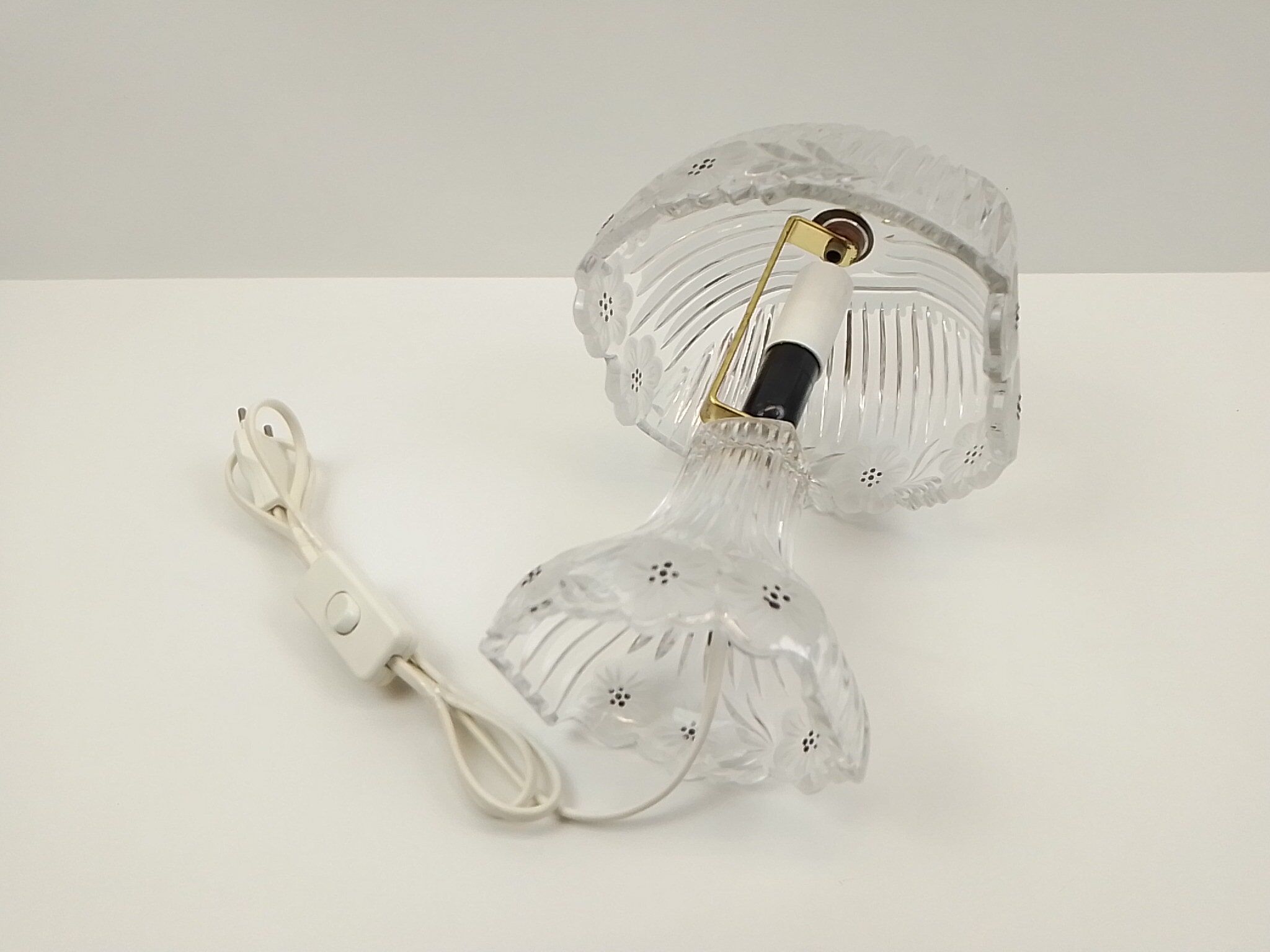 Table lamp in transparent crystal decoration flowers 28 cm