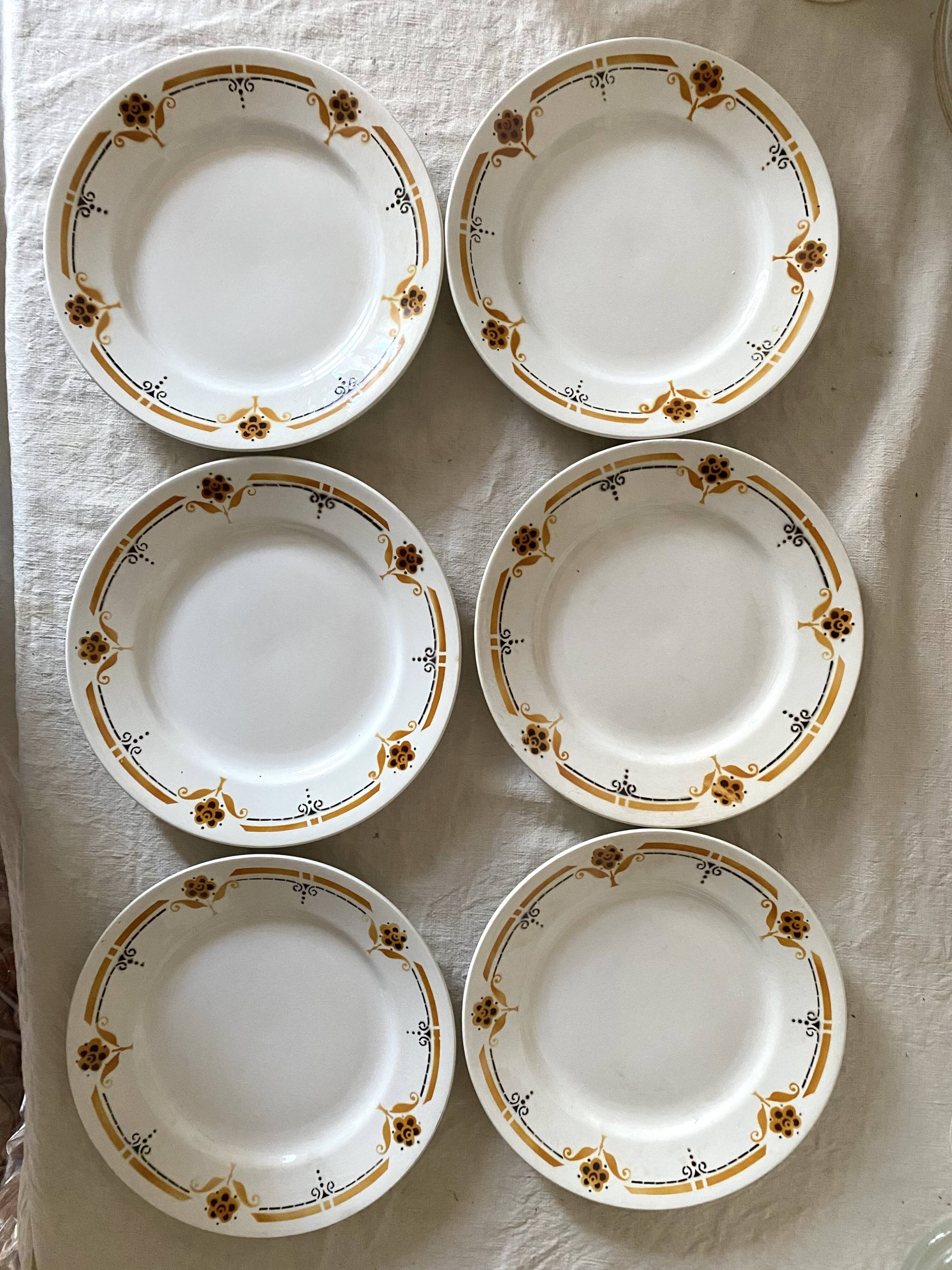 Soup plates from the 60s, Luneville earthenware