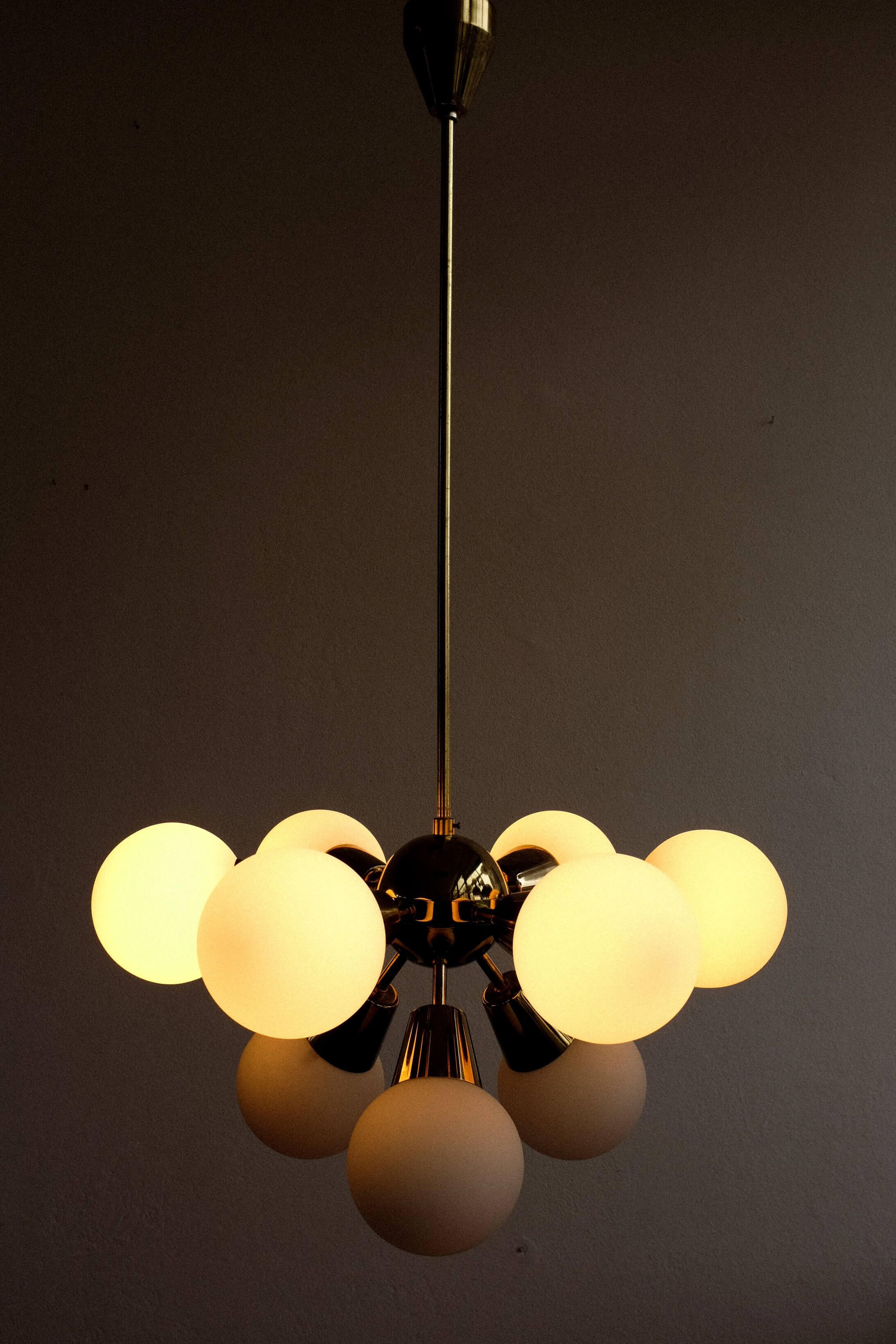 Vintage Czechoslovak Chandelier Sputnik by Kamenicky Senov, 1960s