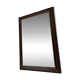 Vintage bevelled wall mirror in stained wood and brass