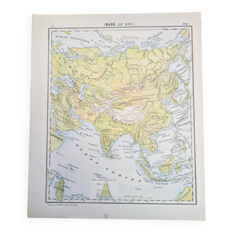 Physical Asia. Geographical plate printed in 1900.