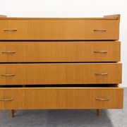 4-drawer chest of drawers in blond oak from the 50s/60s