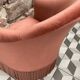 Pink velvet toad armchair