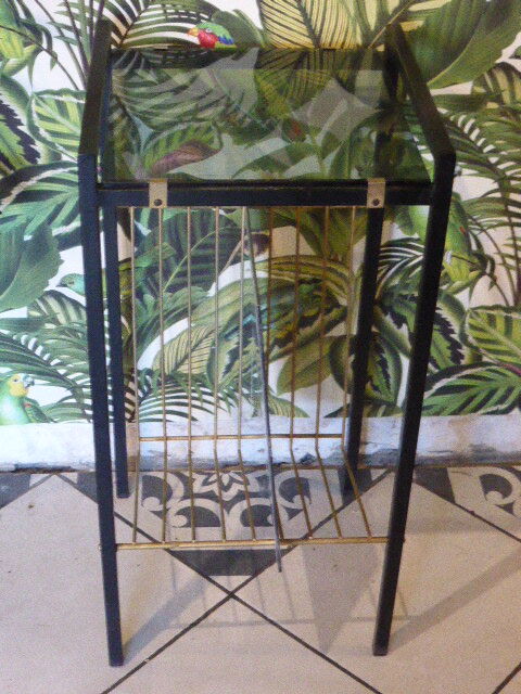 Furniture ranges metal discs and vintage smoked glass 1970