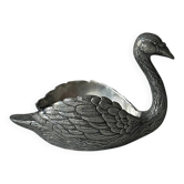 Swan catchall – Small swan-shaped dish in silver-plated metal