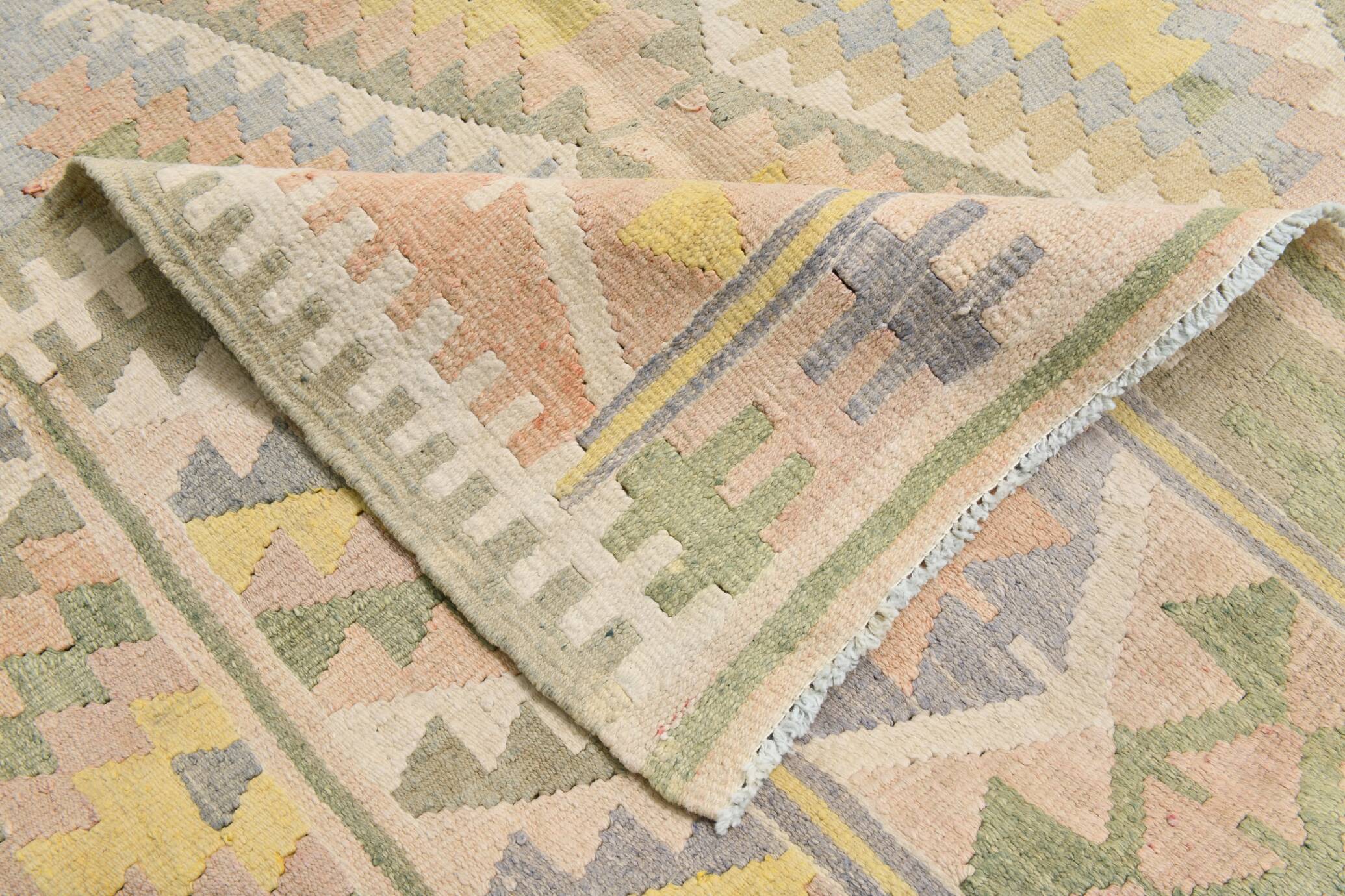 Tapis Kilim Vintage Laine Fait Main, Bohème, Motifs Géométriques, 149X247Cm