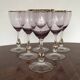 Joseph Stanik 6 red wine glasses of the Zuzanna model in Amethyst color with rims and golden ball