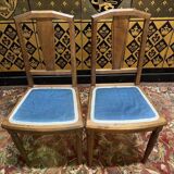 2 art deco chairs with fabric seat