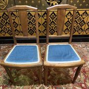 2 chaises art deco assise tissu