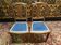 2 art deco chairs with fabric seat