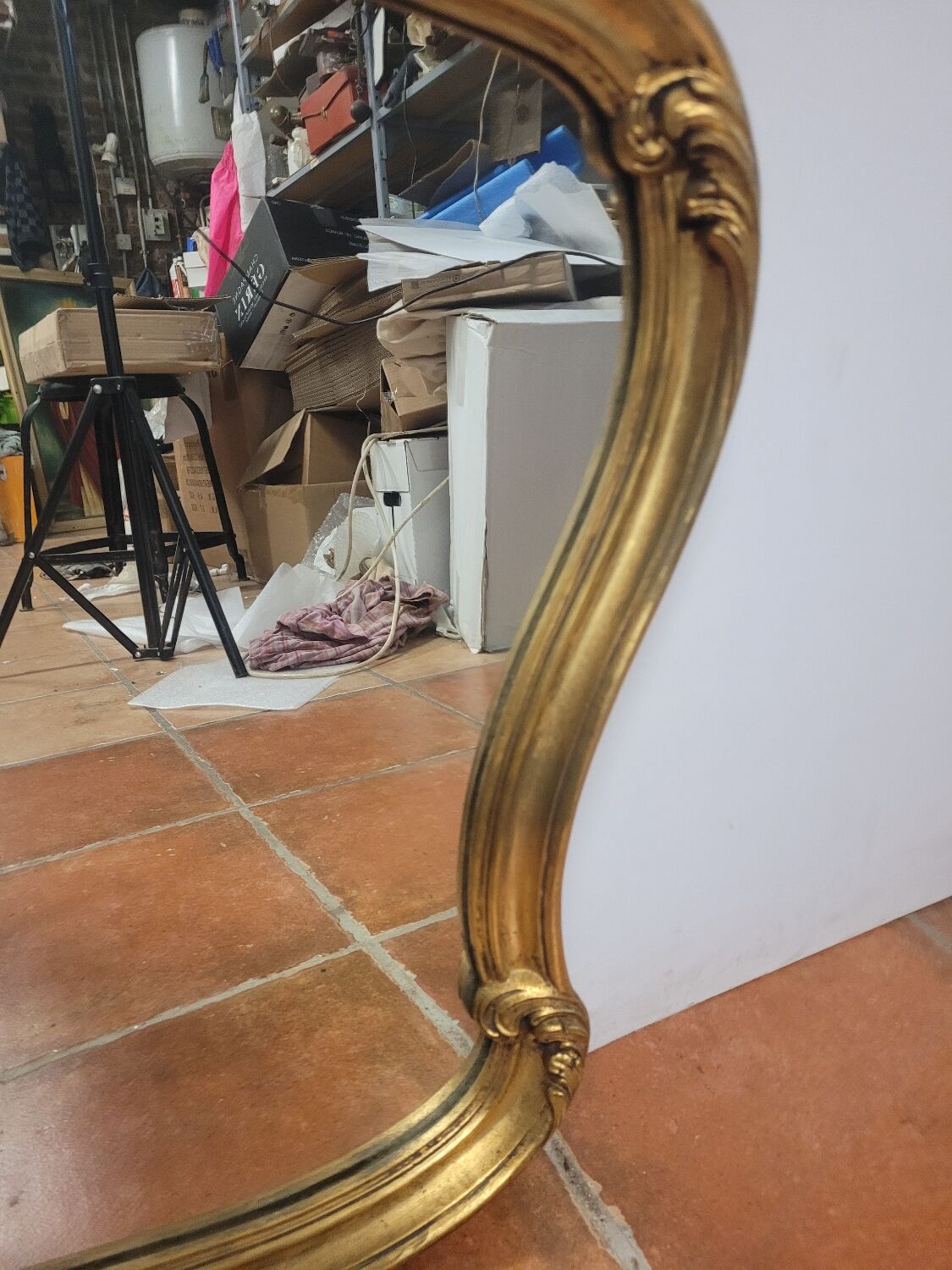 Louis XV style mirror in gilded wood, 80×69 cm