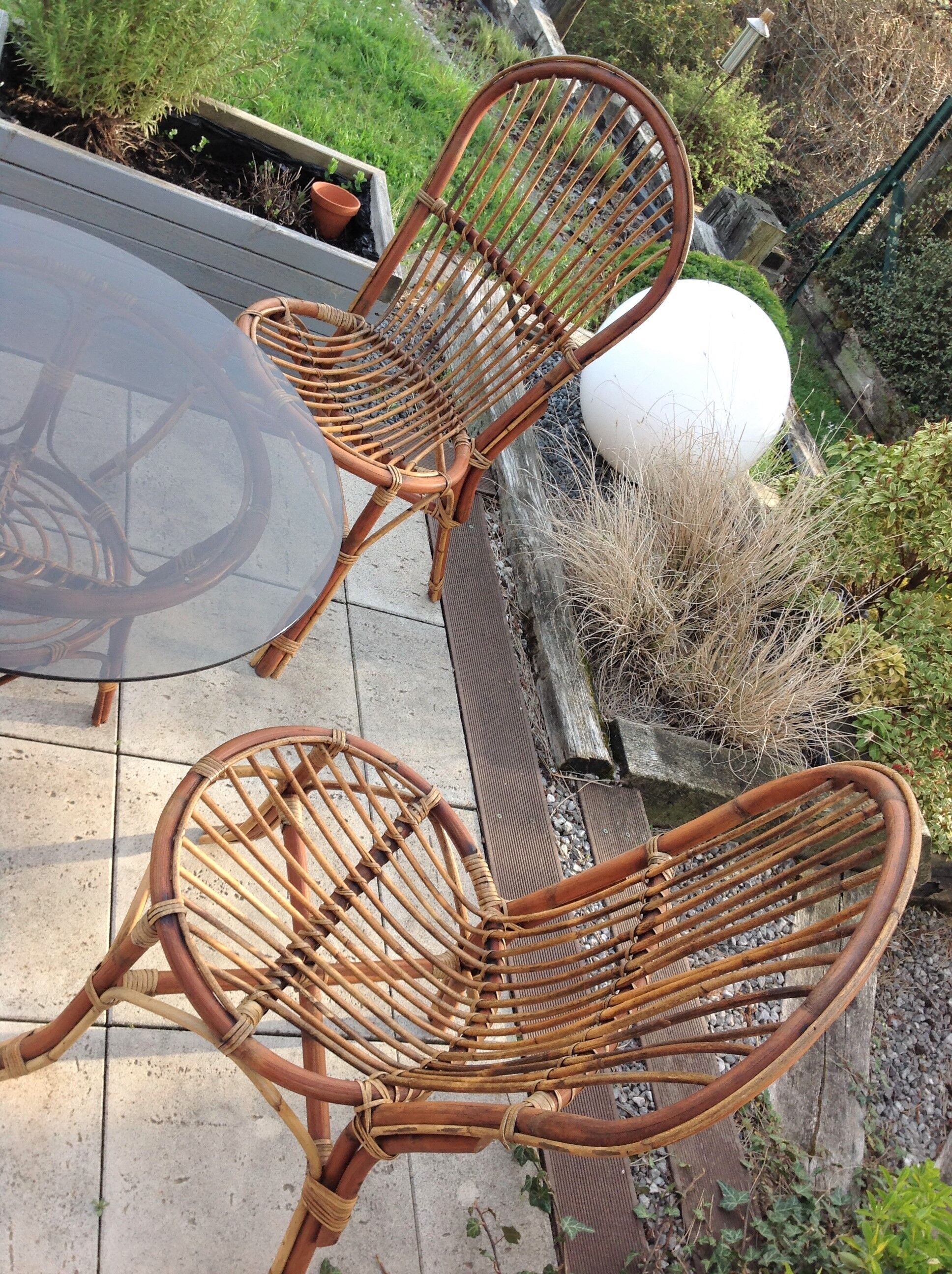 Rattan garden furniture / vintage 60s-70s