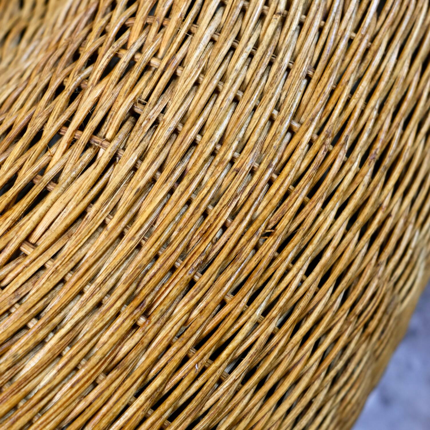 Large wicker basket armchair, Italy, 1970s