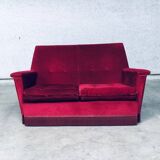 Hollywood Regency Style Fuchsia Velvet 2-Seat Sofa with Fringe, 1960s