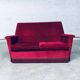 Hollywood Regency Style Fuchsia Velvet 2-Seat Sofa with Fringe, 1960s