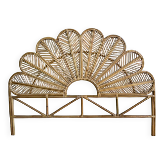 Wicker and handmade headboard