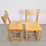 Vintage Brutalist Elm Chairs, Denmark, 1960s, Set of 2