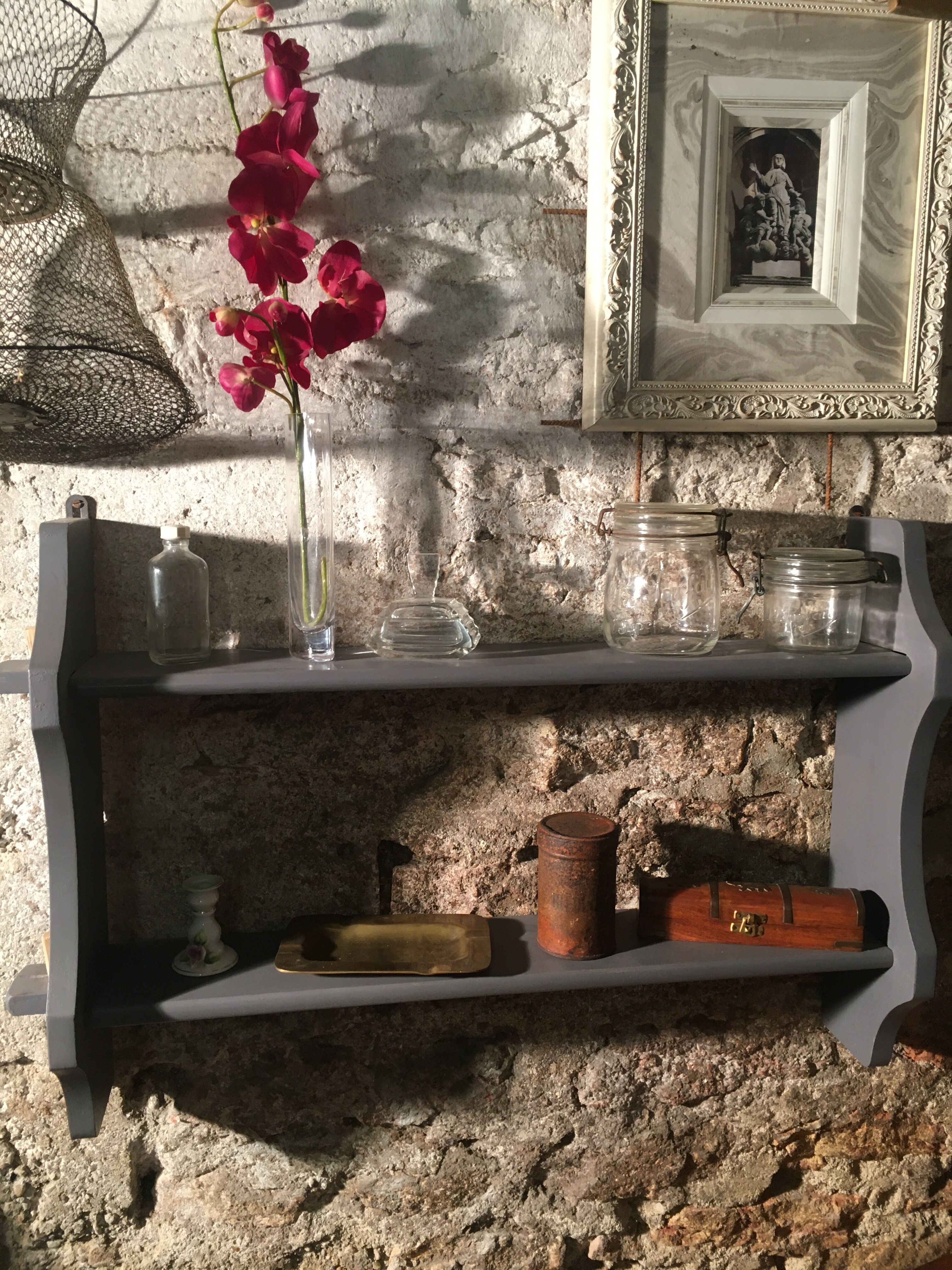 Grey-redesigned wood shelf