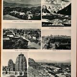 Old map of India, Nepal, Afghanistan and Himalayas from 1945