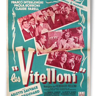 Affiche cinéma originale vintage 1953 fédérico féllini les vitelloni