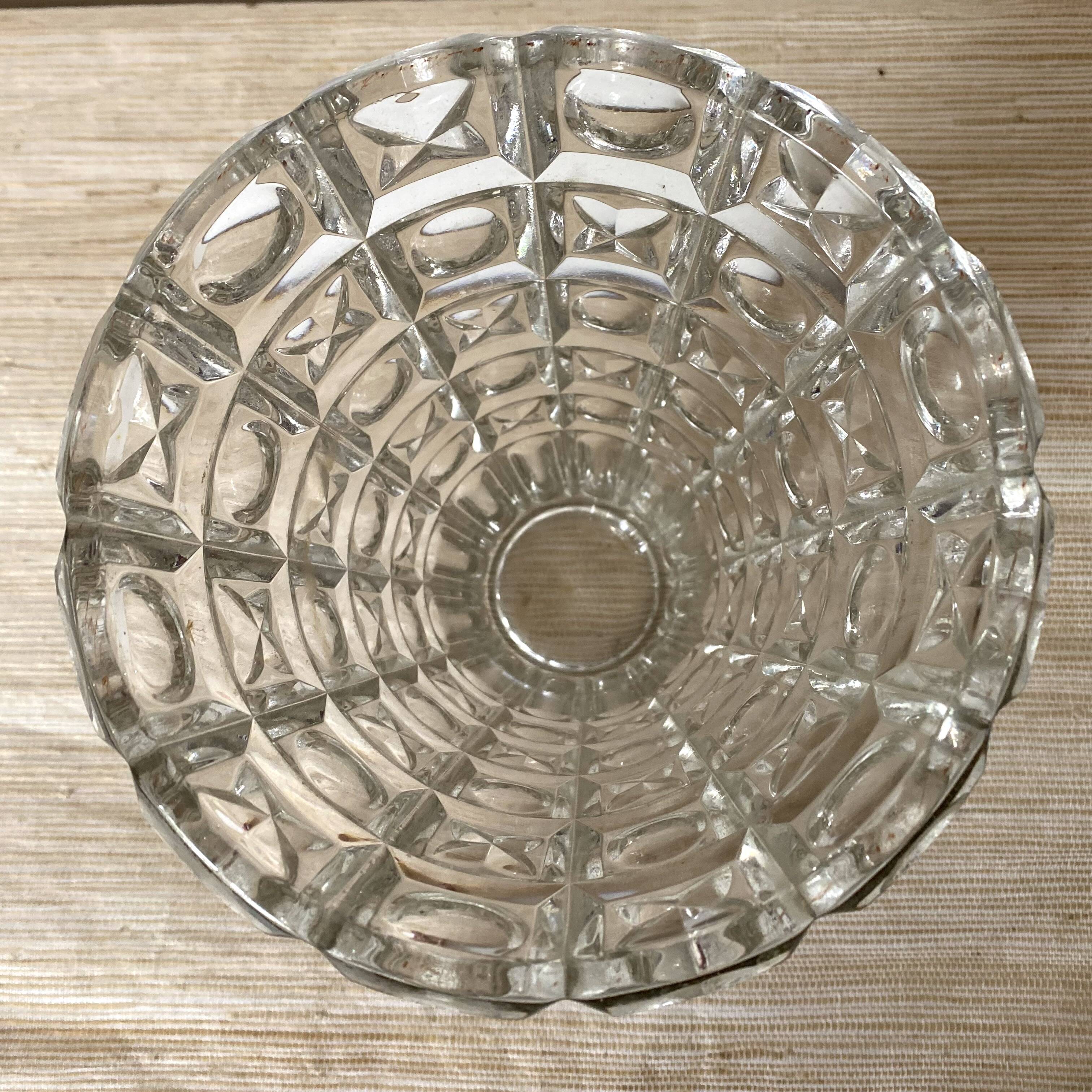 70s glass vase, 30 cm