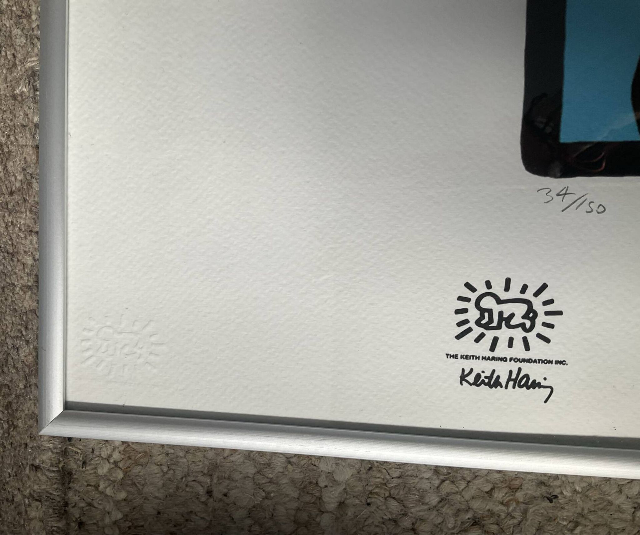 Numbered Keith Haring silkscreen with certificate.