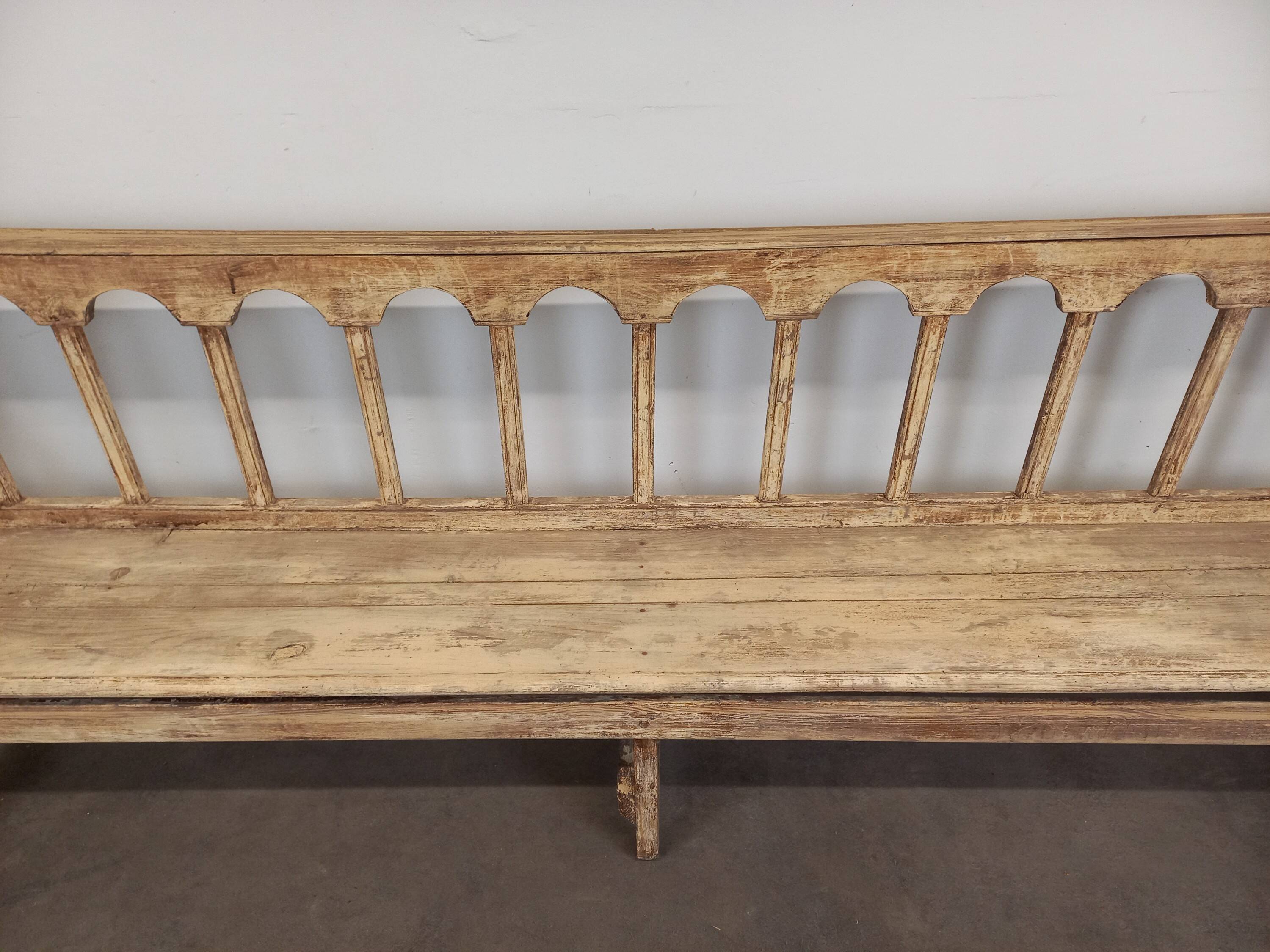 Patinated church pew