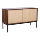 Wenge and raffia sideboard. 1970s.