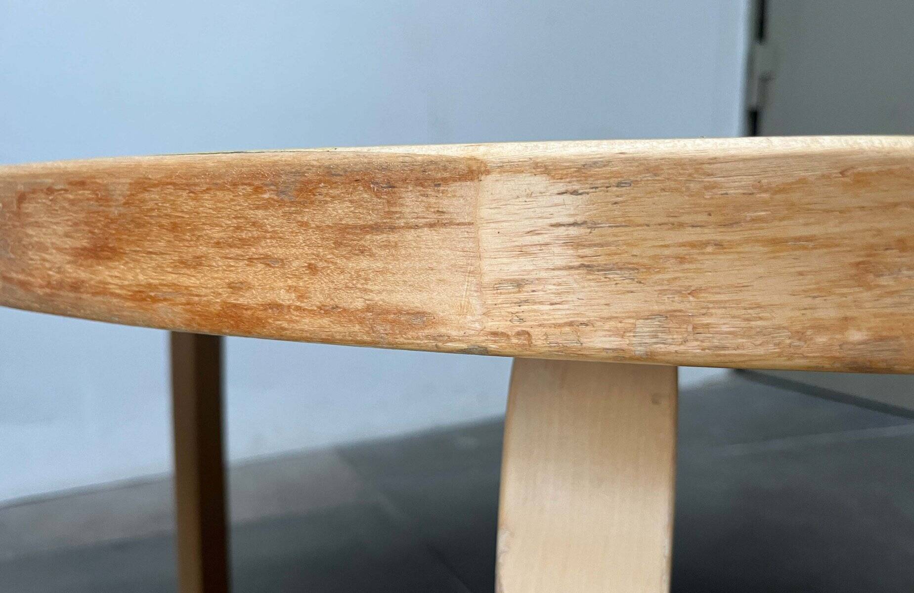 Mid-century modern yellow linoleum coffee table by Alva Aalto for Artek, Finland, 1960s.