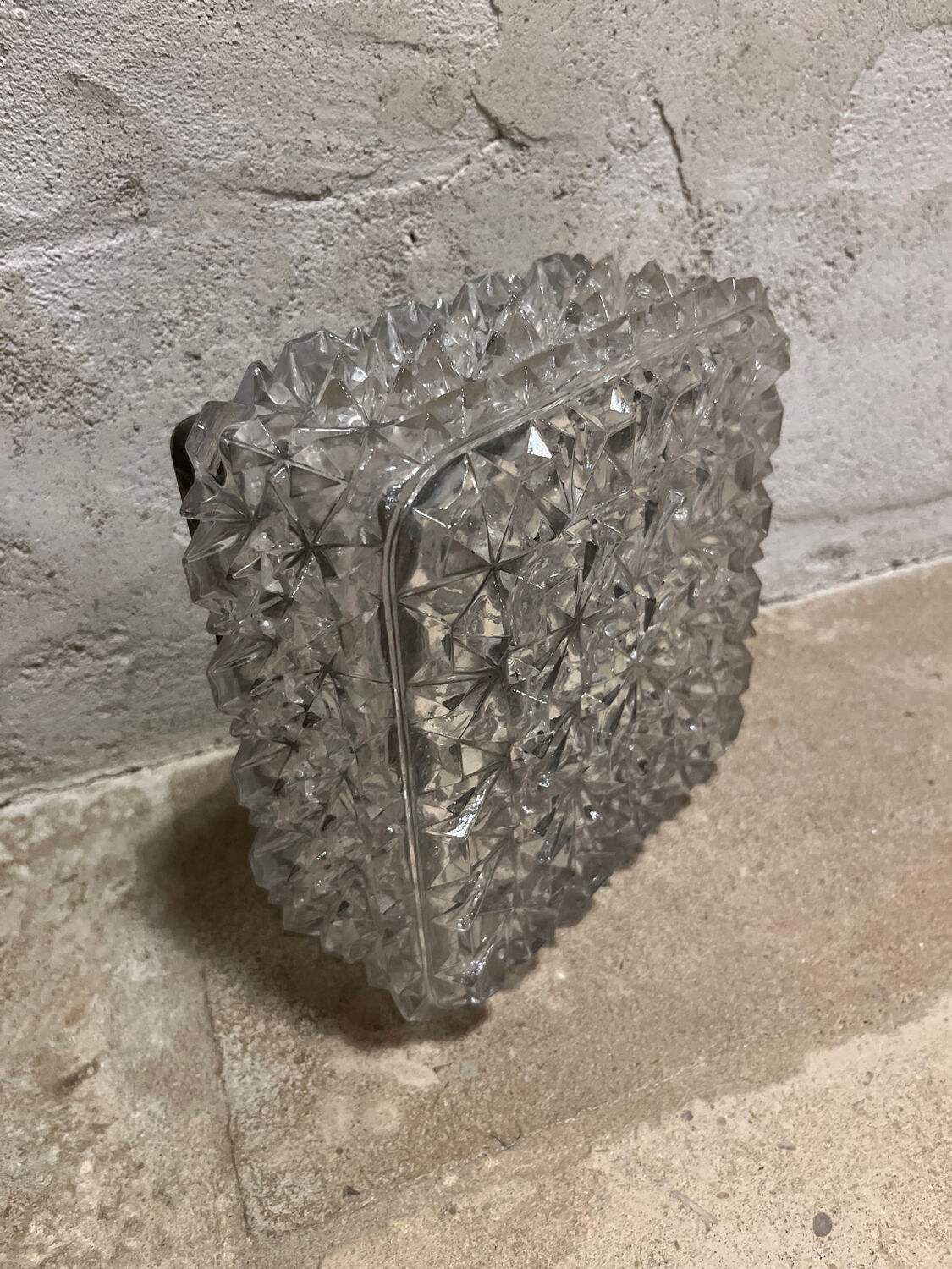 Vintage square ceiling lamp 1970