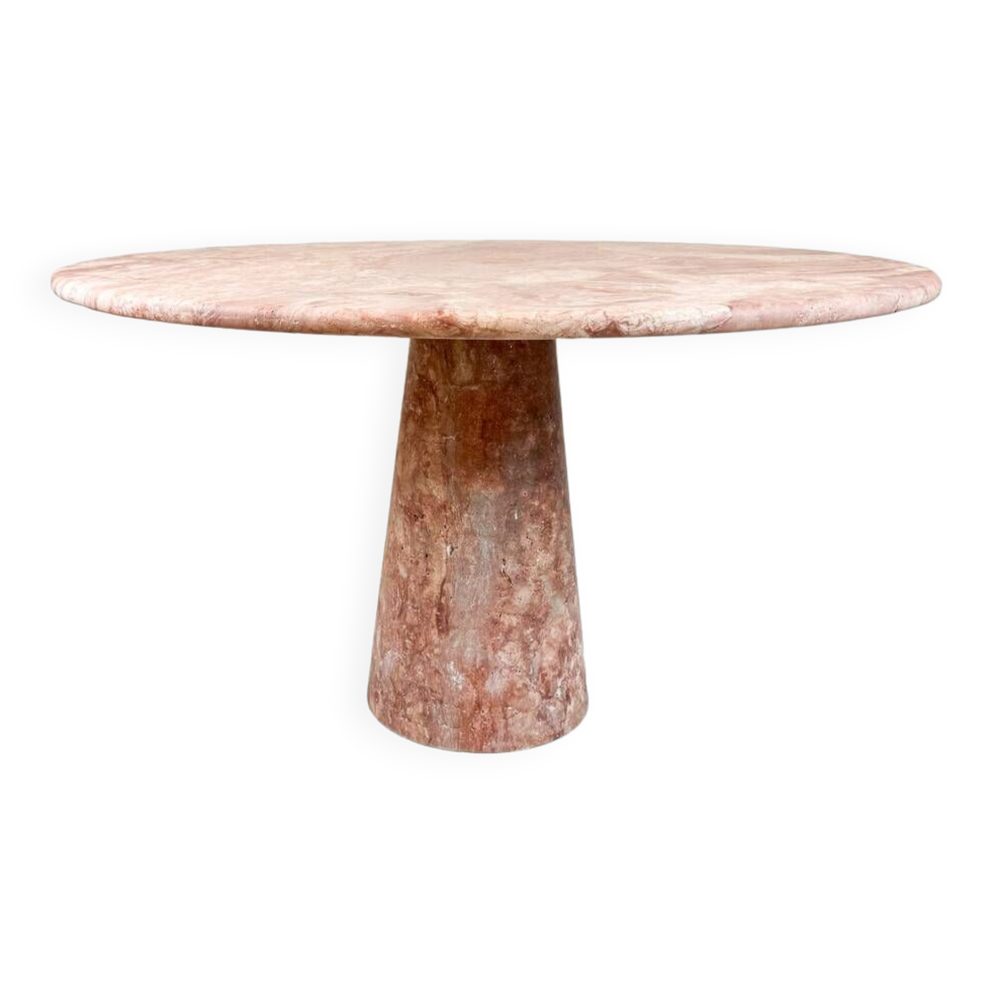 Travertine pedestal table