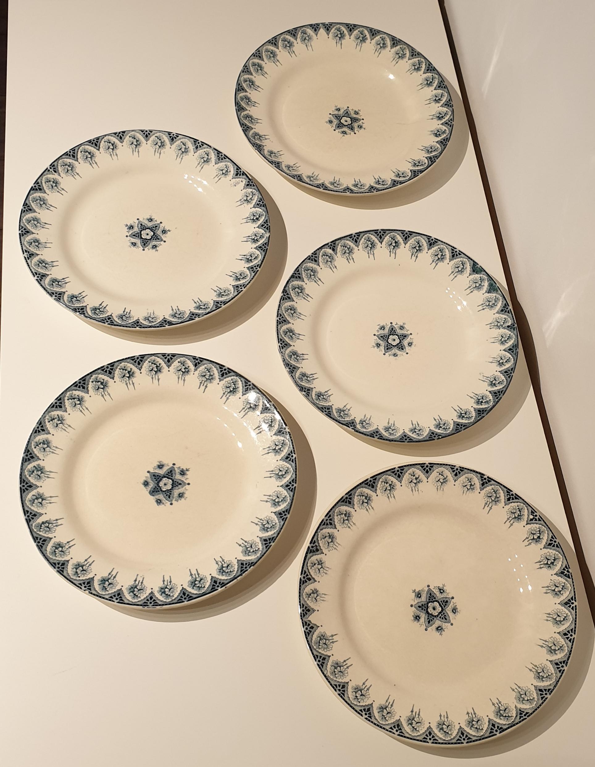 Lot of 5 plates Boulogne Iron Earth