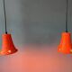 2 retro ceramic orange pendants