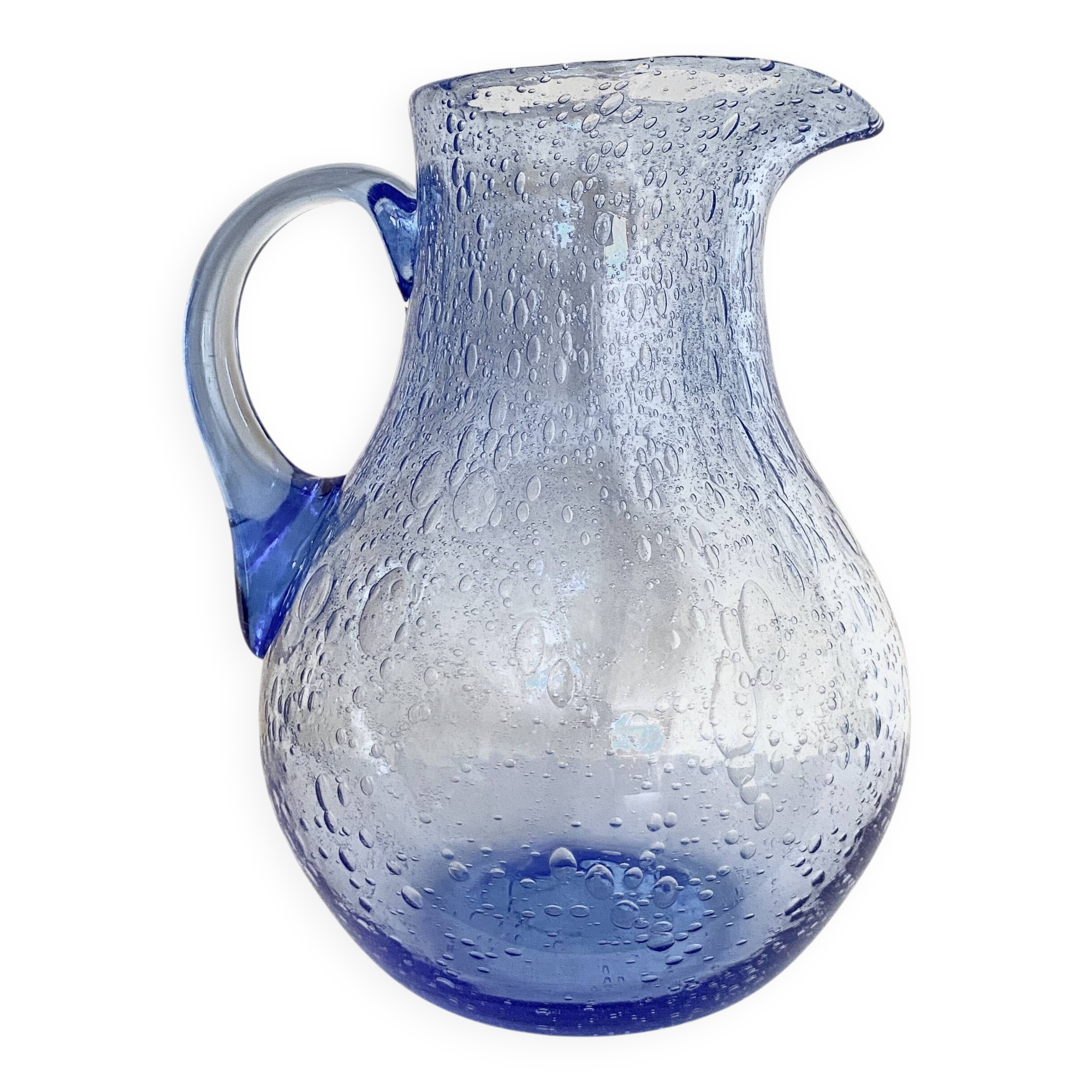 Biot bubble glass carafe signed