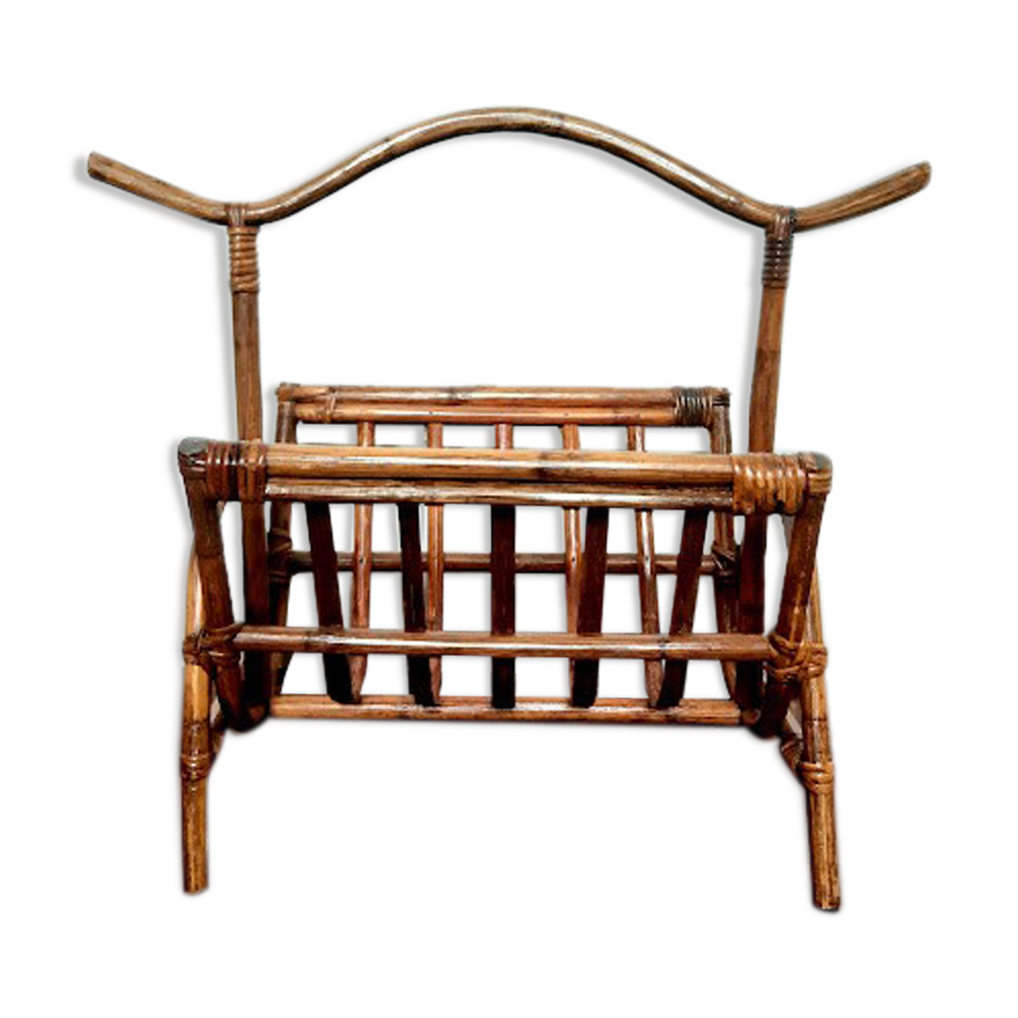 Vintage rattan magazine holders 1960