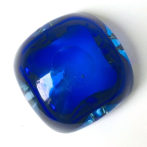 Sommerso murano glass ashtray ou bol de made murano glass, années 1960