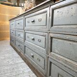 XXL walnut trade counter with multiple drawers