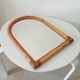 Vintage bohemian arch mirror in bamboo and rattan