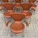 10x armchairs with arms, series 7 Butterfly Fritz Hansen by Arne Jacobsen in Cognac leather, in perfect condition.